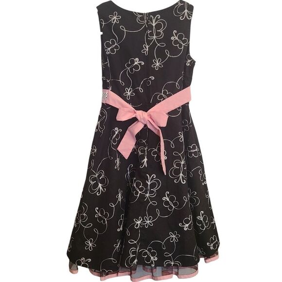 Rare Too Dress Petticoat Bow Floral Polka Dots‎ Embroidery Girls sz 8 - Picture 3 of 13